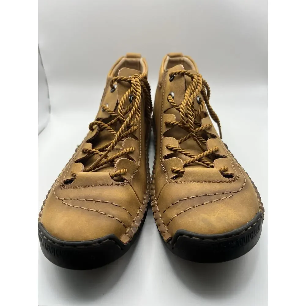 Vintage Style Men’s Alcubieree Casual Leather Ankle Chukka Boots. Size 10